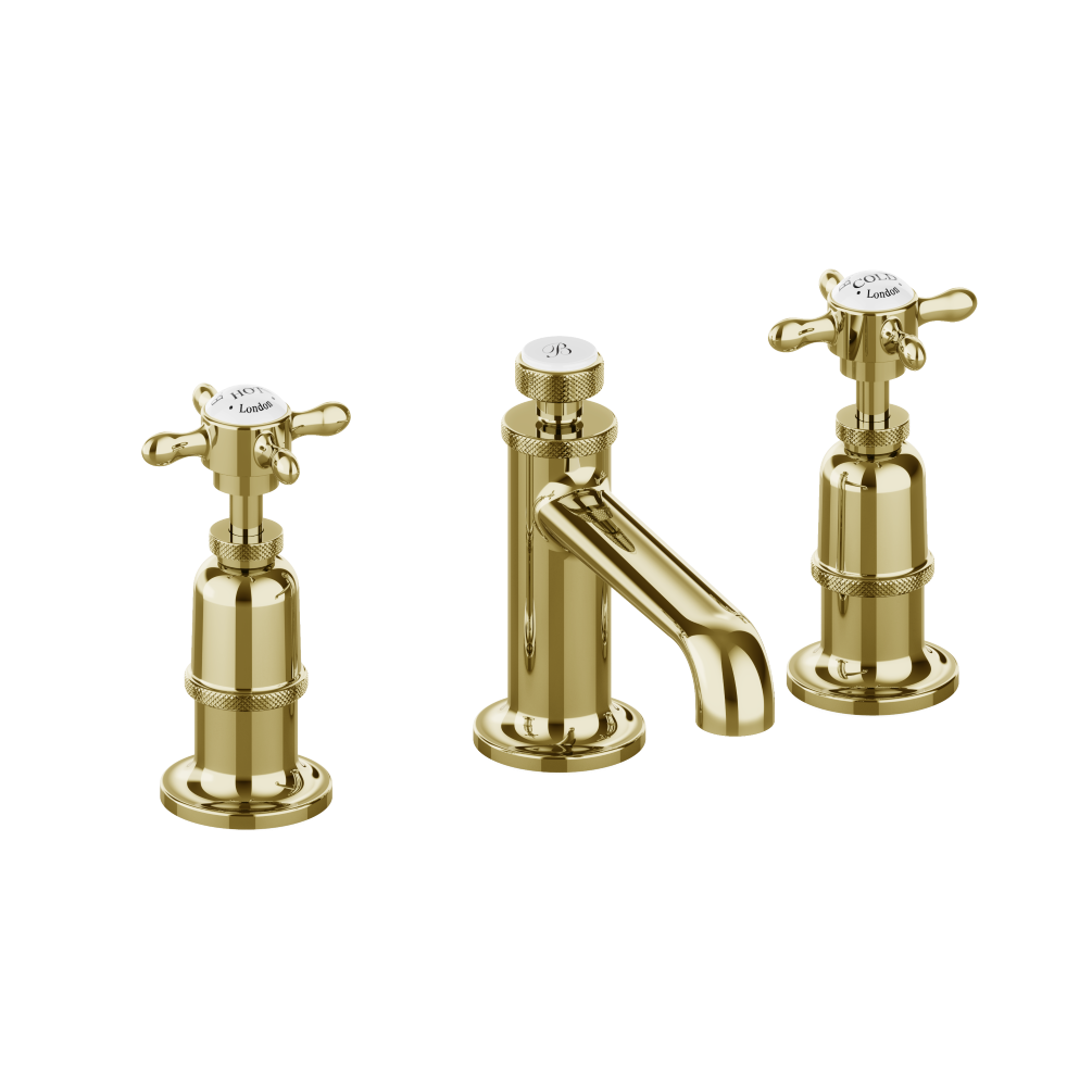 Cut out image of Burlington Guild Gold 3 Tap Hole Basin Tap